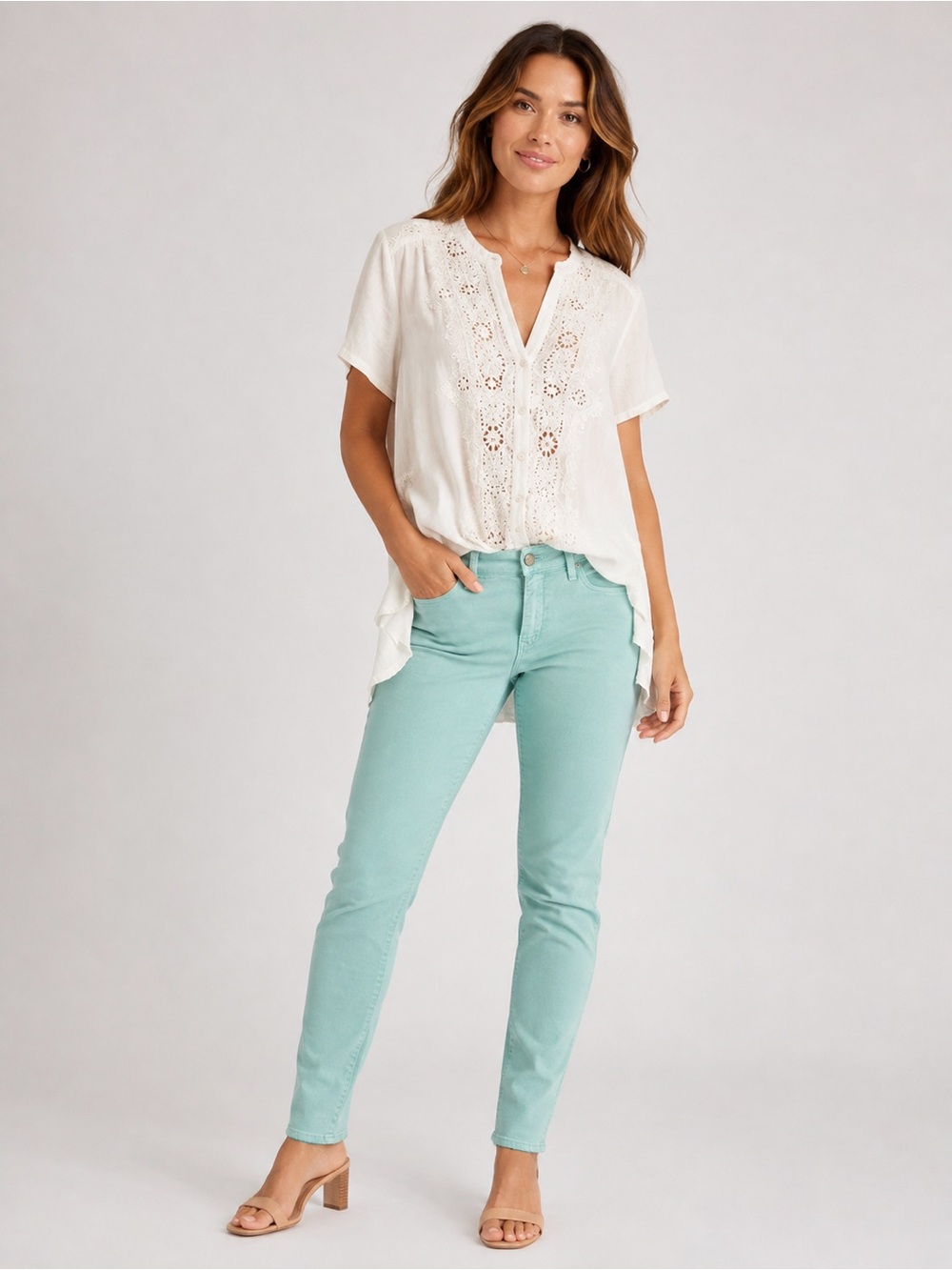 Mavi Alexa Ankle Jeans Womens 30 Mint Green Stretch Skinny Denim NWT